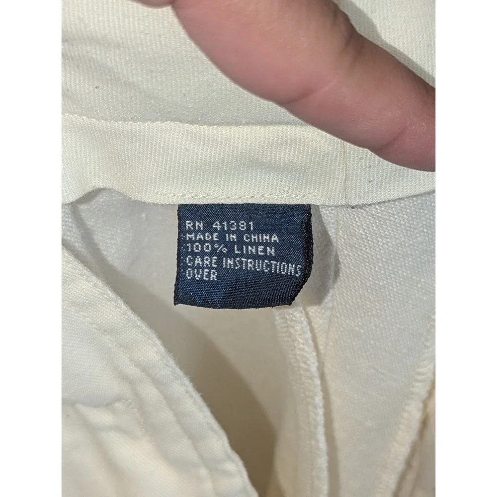 Coastal Quiet Luxury 100% Linen Pants Cream Polo Ralph Lauren 38x32